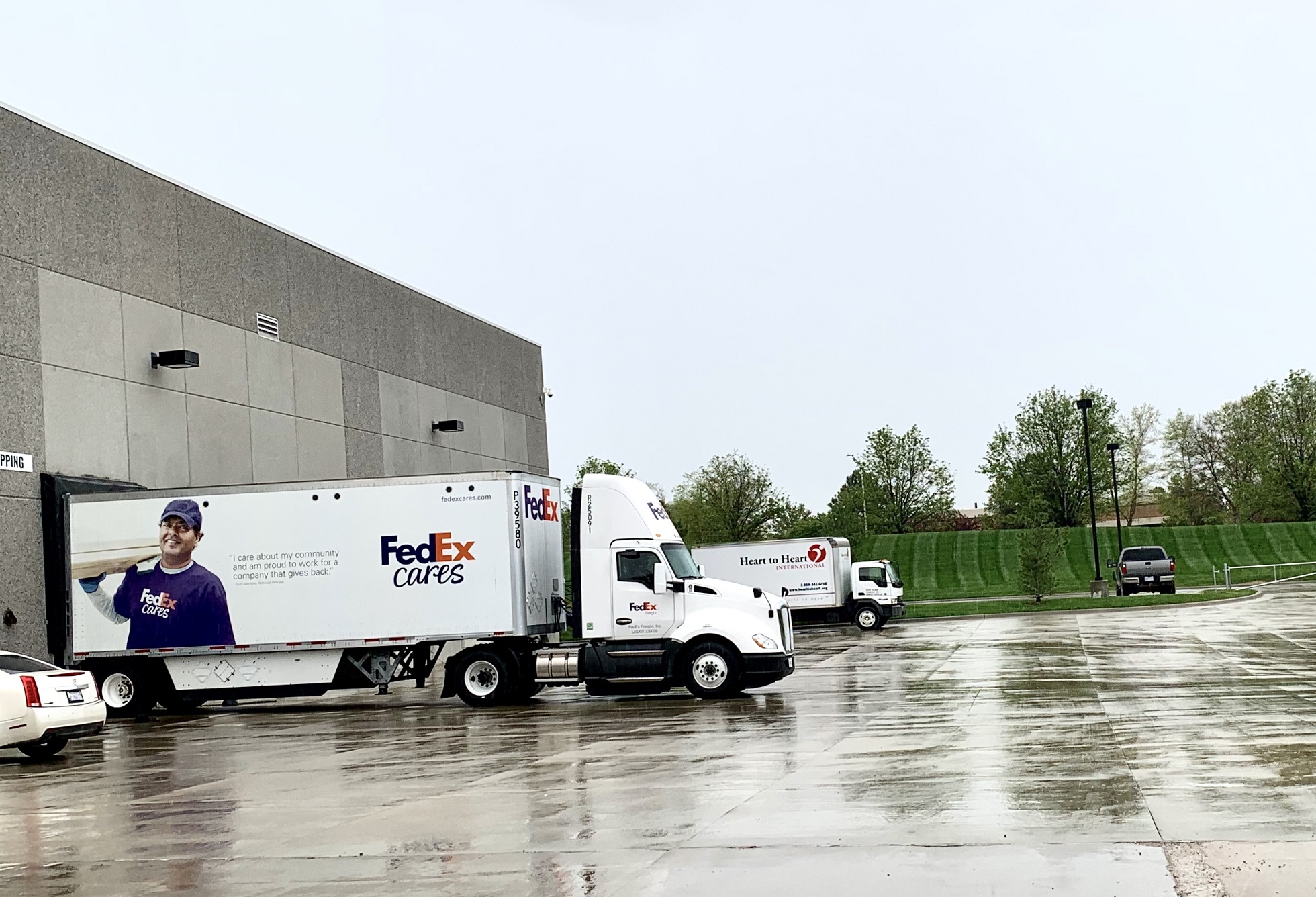 FedEx Express works with Heart to Heart International to deliver 170,000 surgical masks from China to Kansas, U.S. that will be distributed to Kansas City area hospitals and to first responder